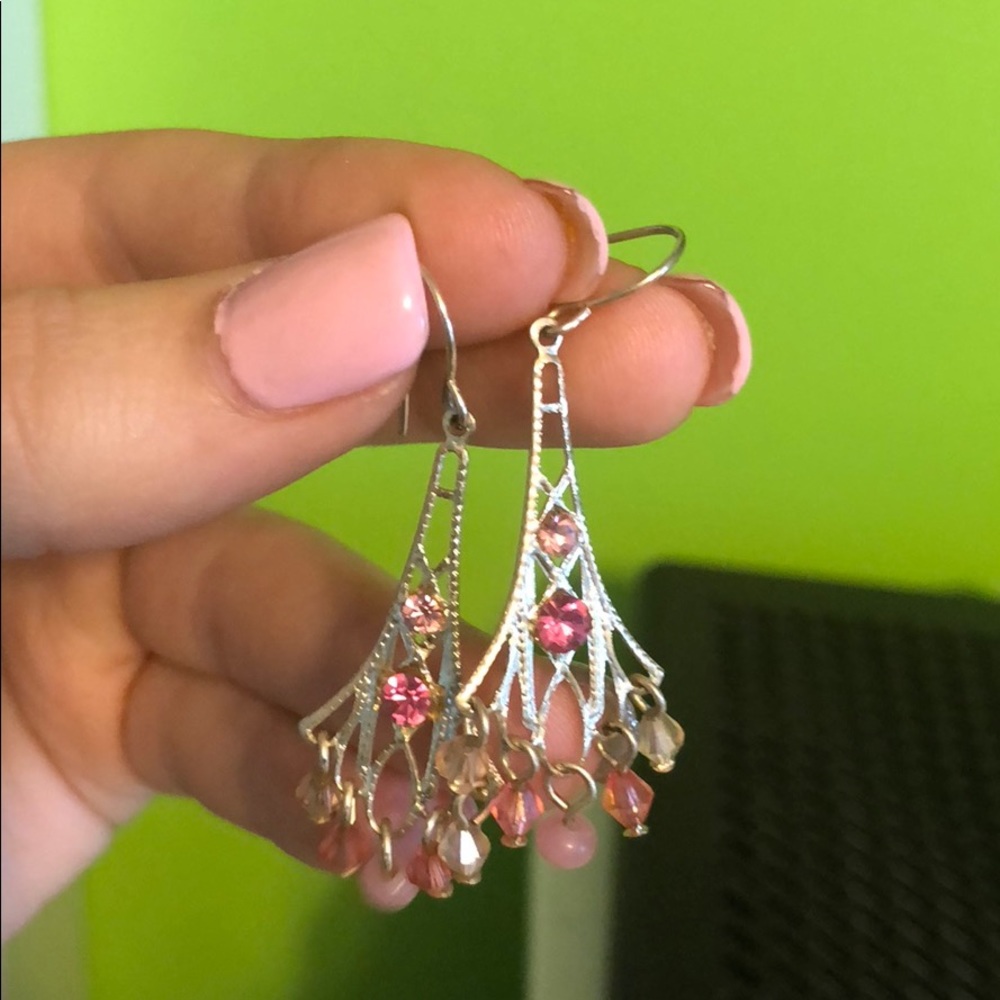 Pink Chandelier Earrings